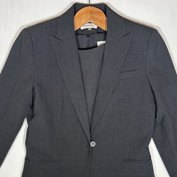 Calvin Klein Set Grey Women's Dress & Blazer Two-Piece - Picture 4 of 6